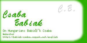 csaba babiak business card